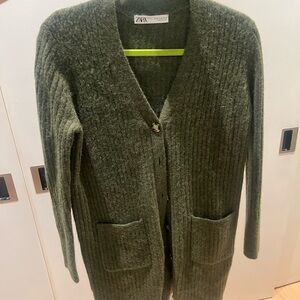 Zara Dark Green Women's Cardigan